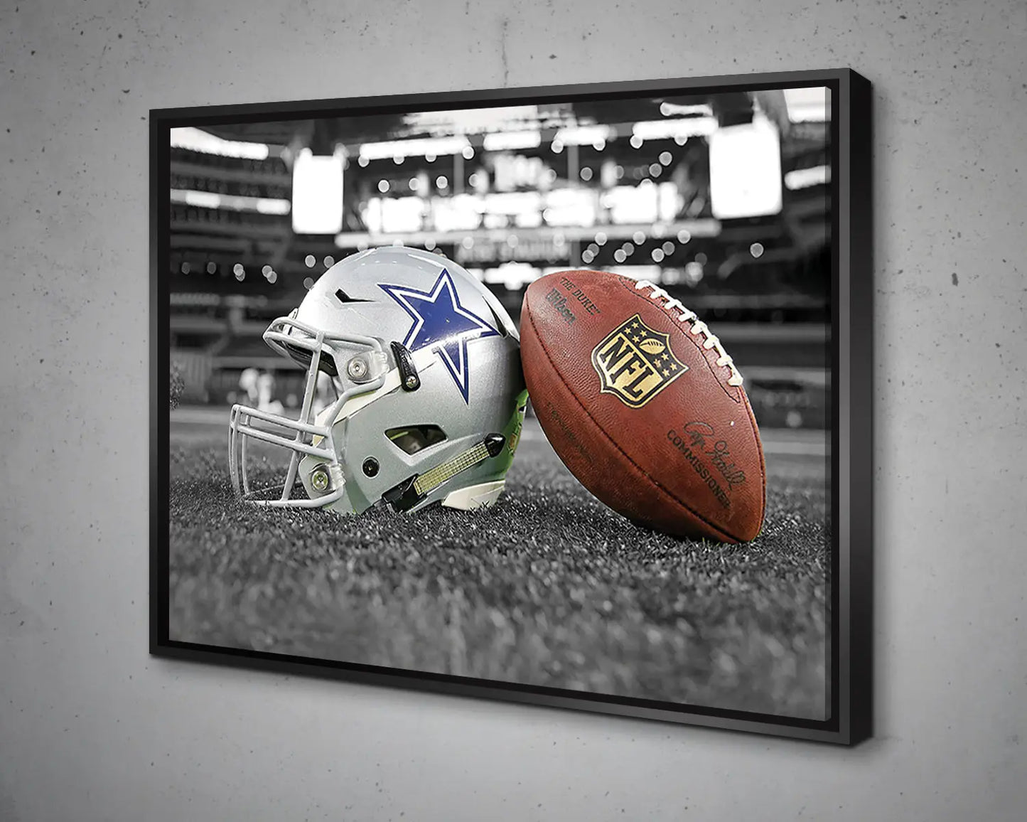 Dallas Cowboys Black & White Canvas Art 