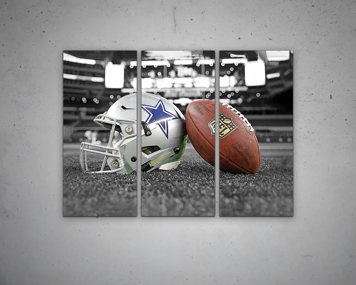 Dallas Cowboys Black & White Canvas Art 