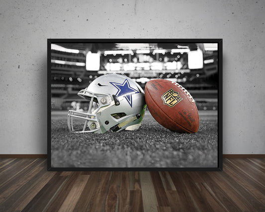 Dallas Cowboys Black & White Canvas Art