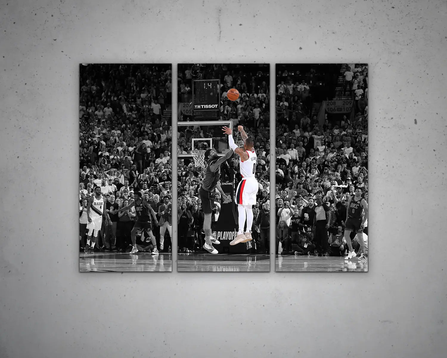 Damian Lillard Black & White Canvas Art 