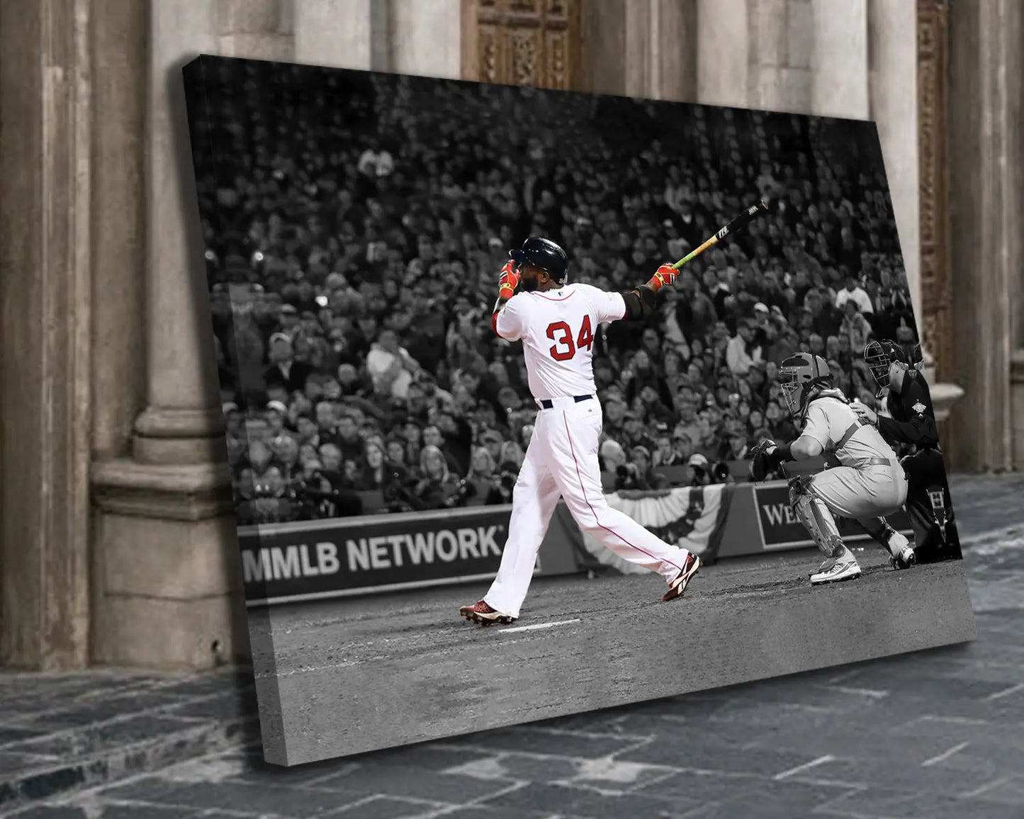 David Ortiz Black & White Canvas Art 