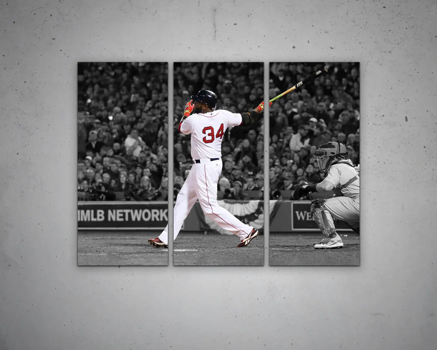 David Ortiz Black & White Canvas Art 