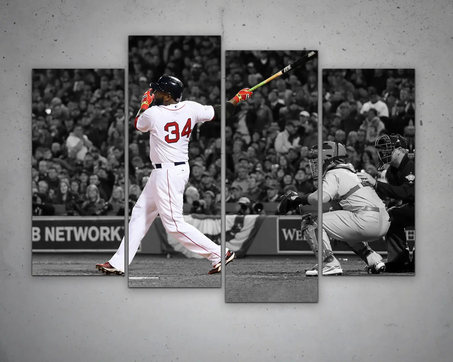 David Ortiz Black & White Canvas Art 