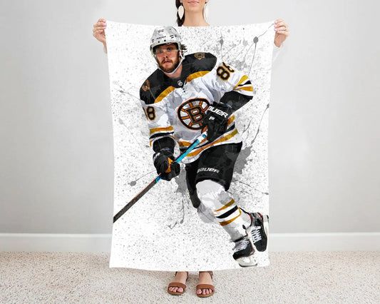 David Pastrňák Splash Effect Fleece Blanket 
