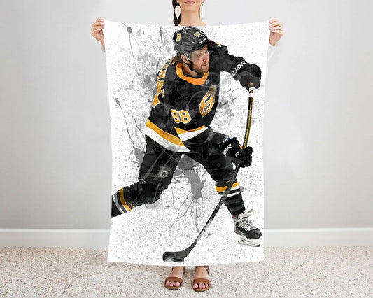 David Pastrňák Splash Effect Fleece Blanket Style 1 
