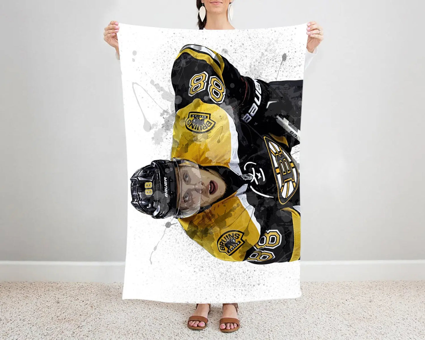 David Pastrňák Splash Effect Fleece Blanket Style 2 