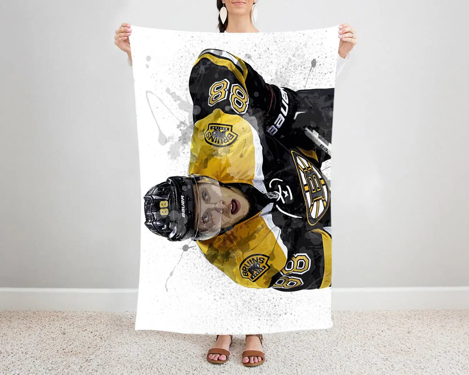 David Pastrňák Splash Effect Fleece Blanket Style 2 