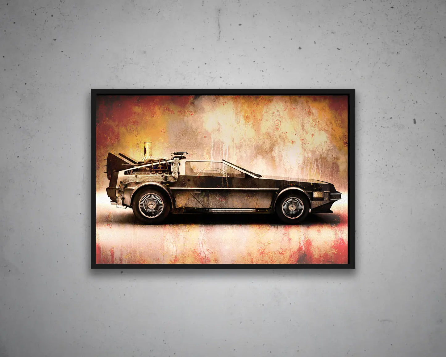 DeLorean Car Multicolour Wall Art 