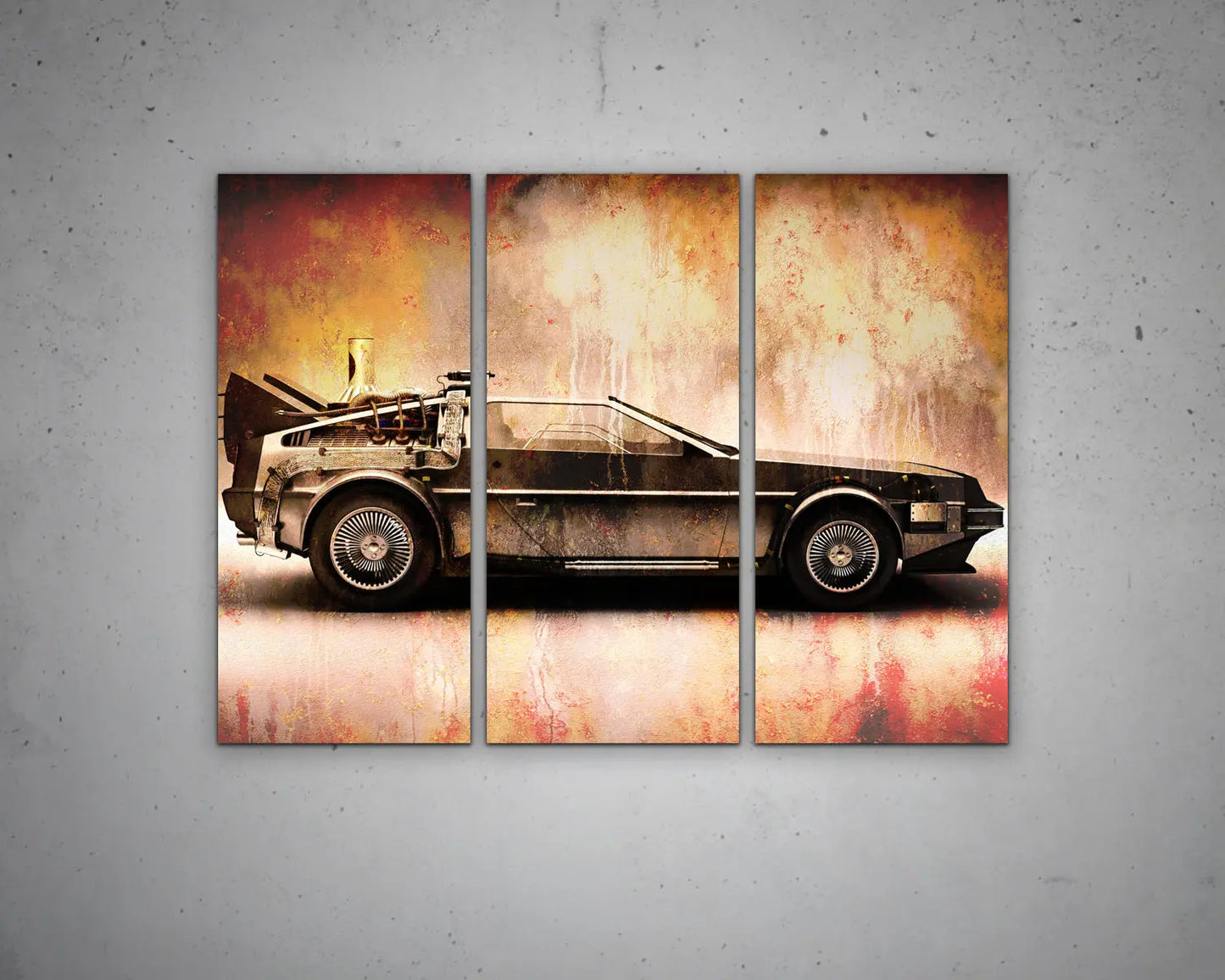 DeLorean Car Multicolour Wall Art 