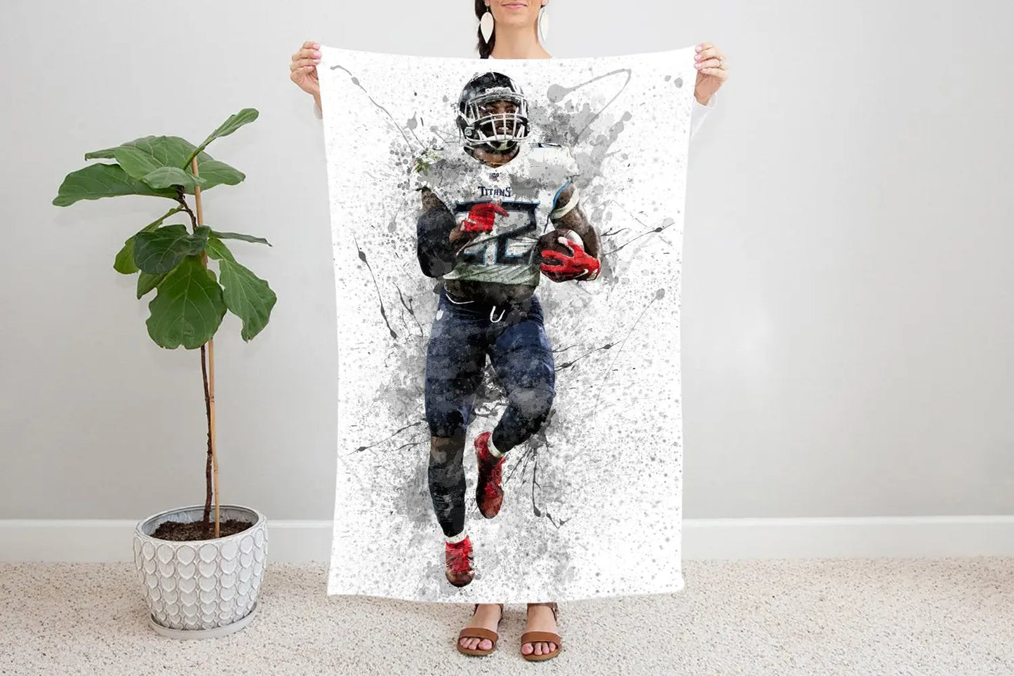 Derrick Henry Splash Effect Fleece Blanket 