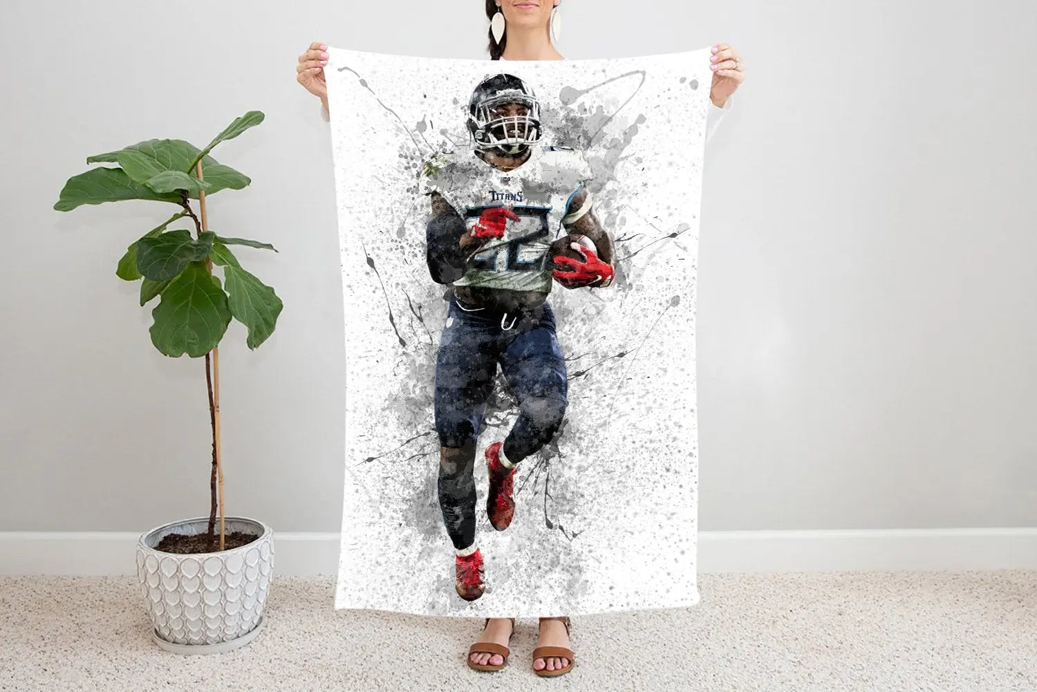 Derrick Henry Splash Effect Fleece Blanket 