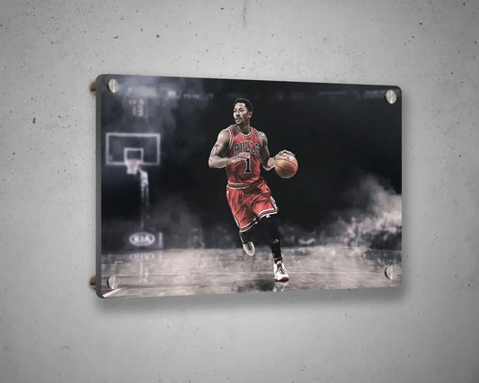 Derrick Rose Black & White Canvas Art