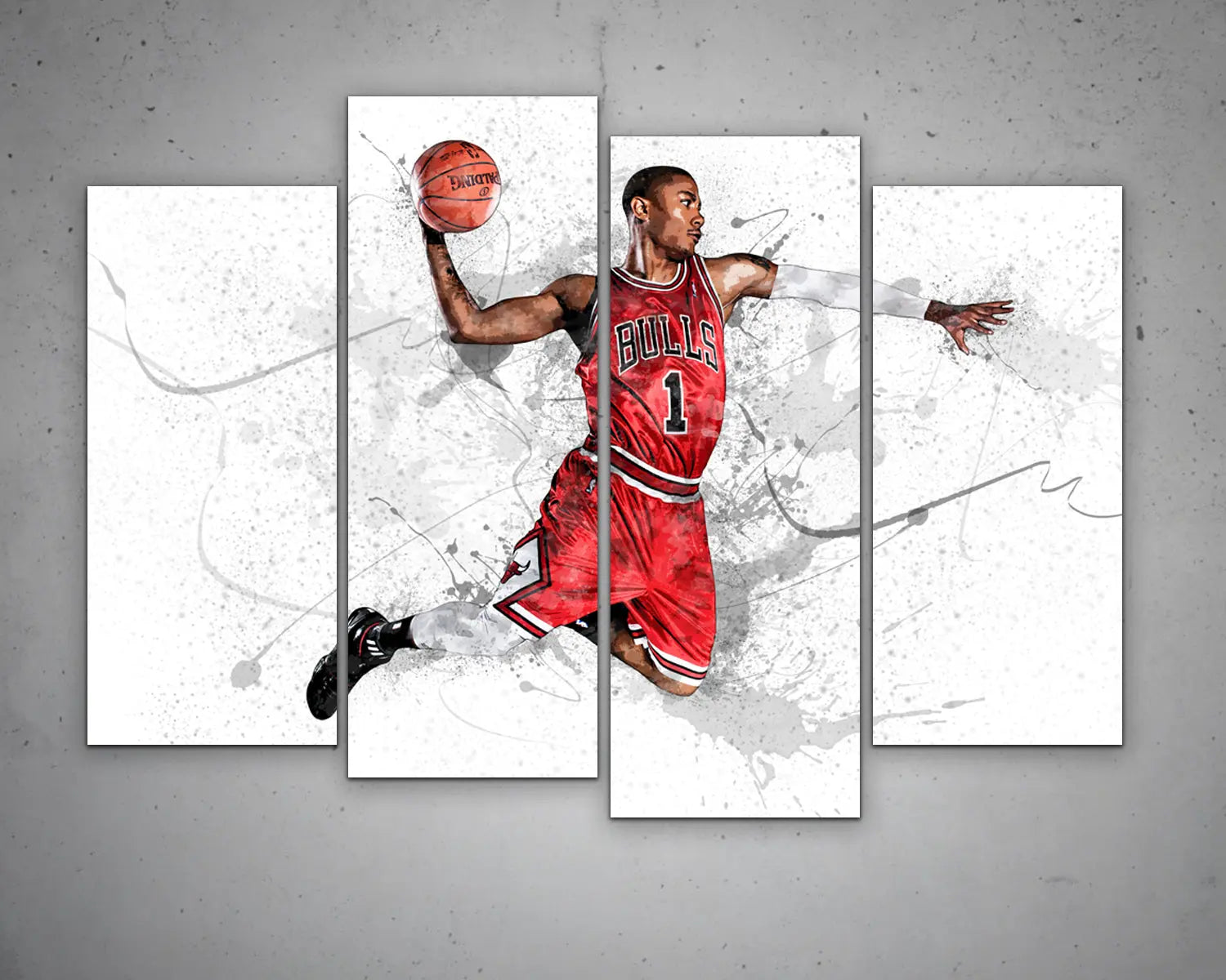 Derrick Rose Splash Effect Canvas Art 