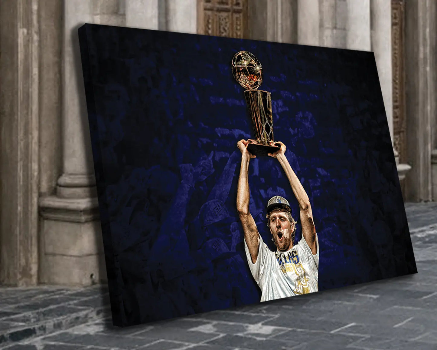 Dirk Nowitzki Black & White Canvas Art 