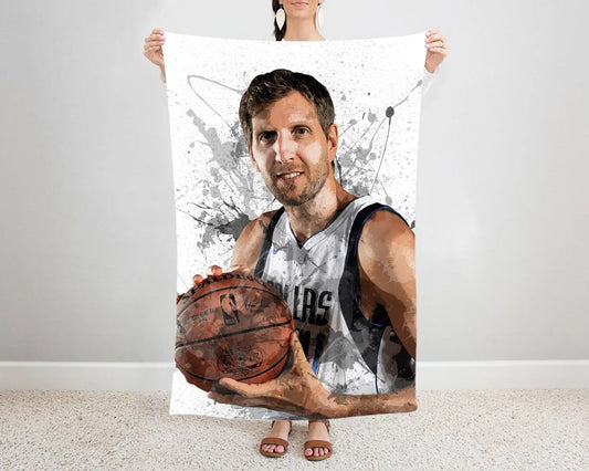 Dirk Nowitzki Splash Effect Fleece Blanket Style 1