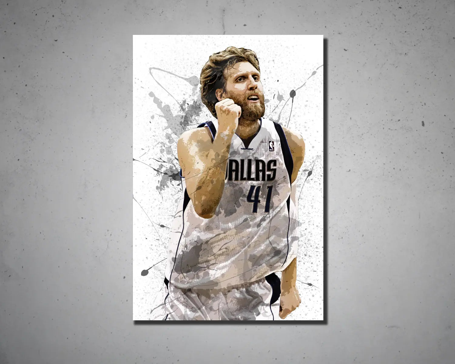 Dirk Nowitzki Splash Effect Canvas Art 
