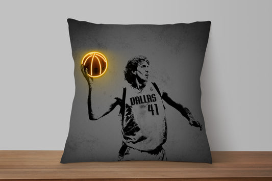 Dirk Nowitzki Neon Effect Pillow