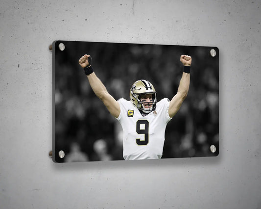 Drew Brees Black & White Canvas Art