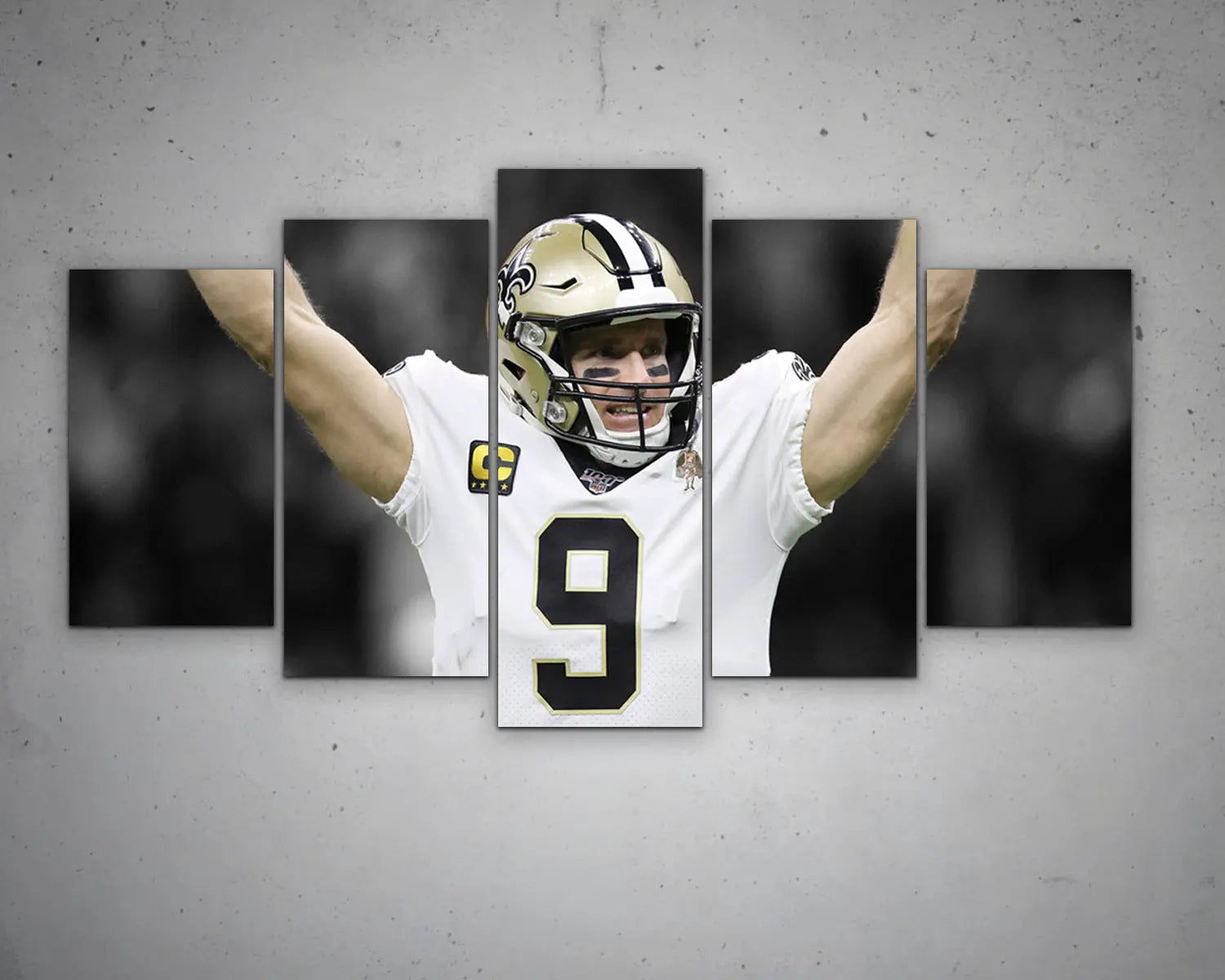 Drew Brees Black & White Canvas Art 