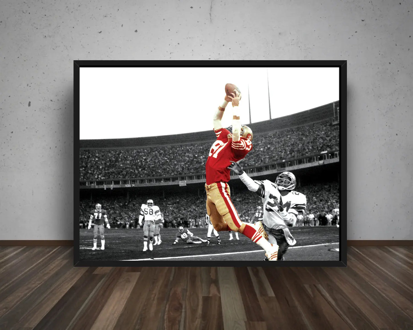 Dwight Clark Black & White Canvas Art 