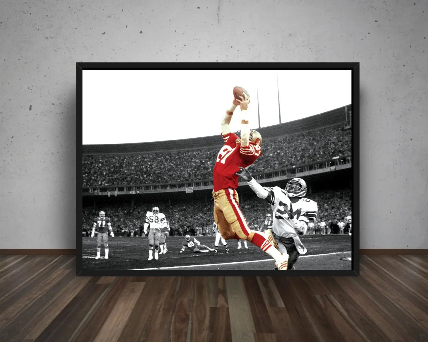 Dwight Clark Black & White Canvas Art 