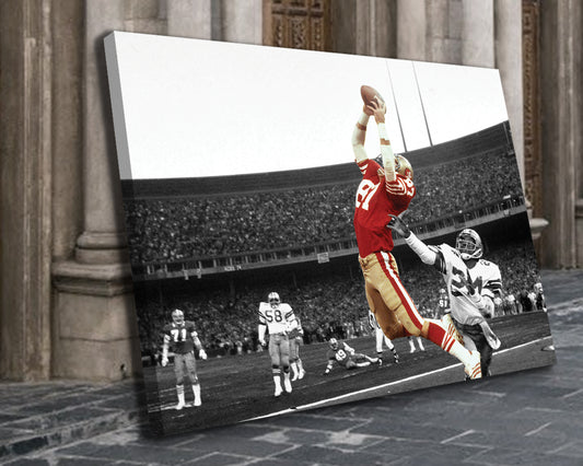 Dwight Clark Black & White Canvas Art