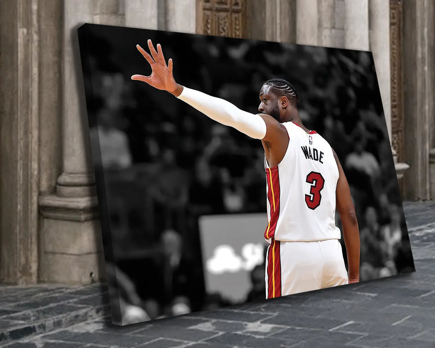 Dwyane Wade Black & White Canvas Art 