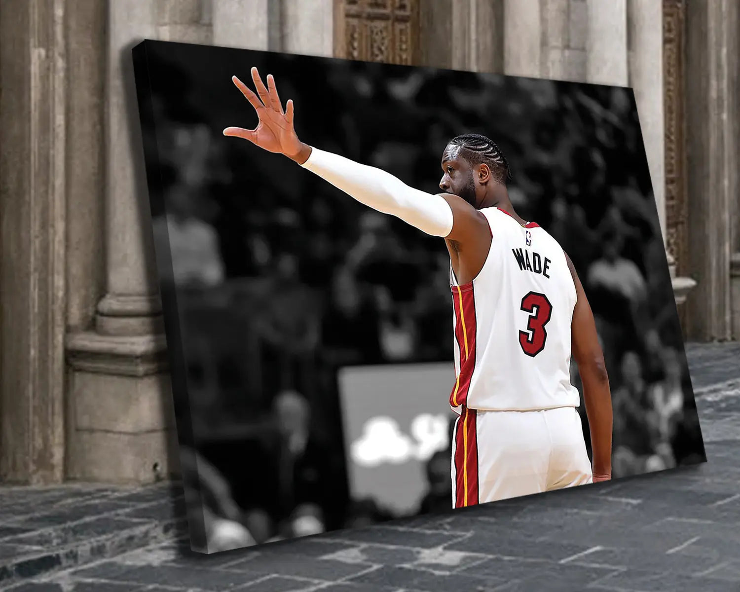 Dwyane Wade Black & White Canvas Art 