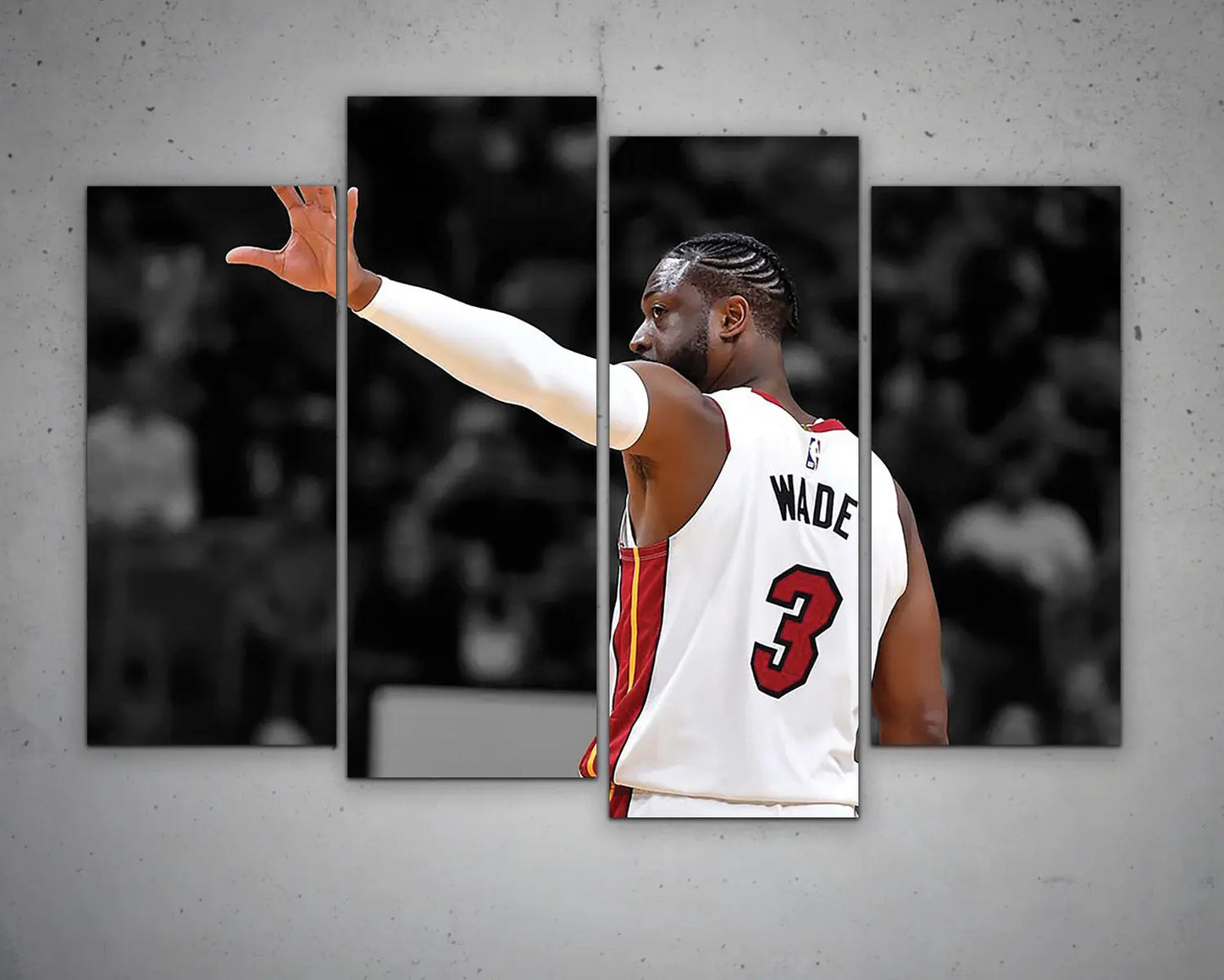 Dwyane Wade Black & White Canvas Art 