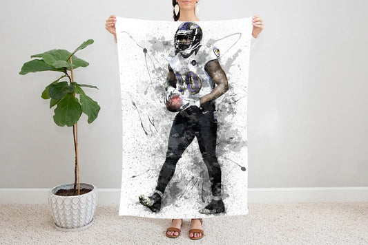 Ed Reed Splash Effect Fleece Blanket