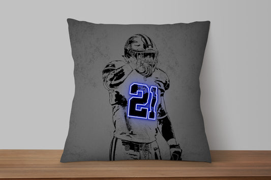 Ezekiel Elliott Neon Effect Pillow