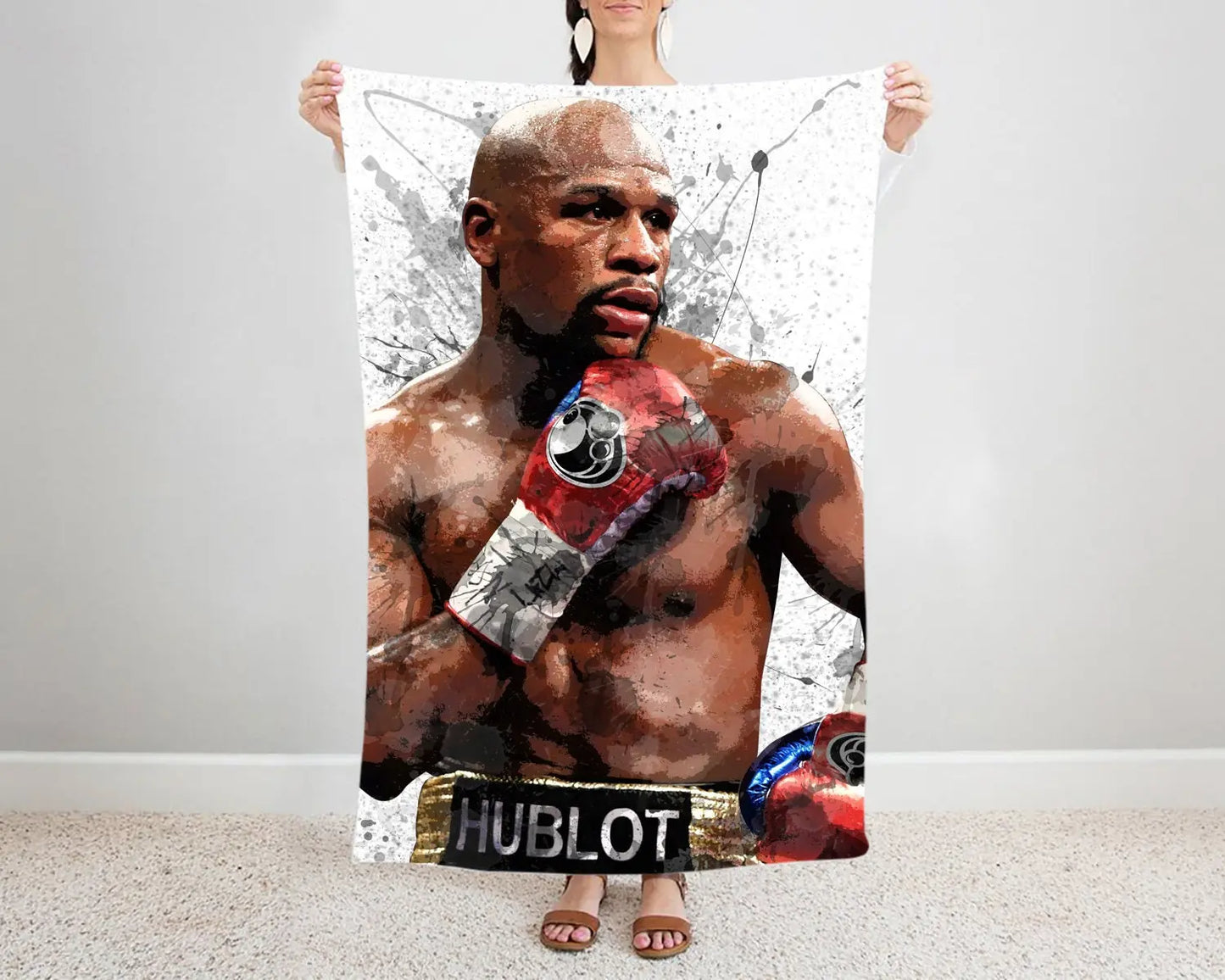 Floyd Mayweather Splash Effect Fleece Blanket 