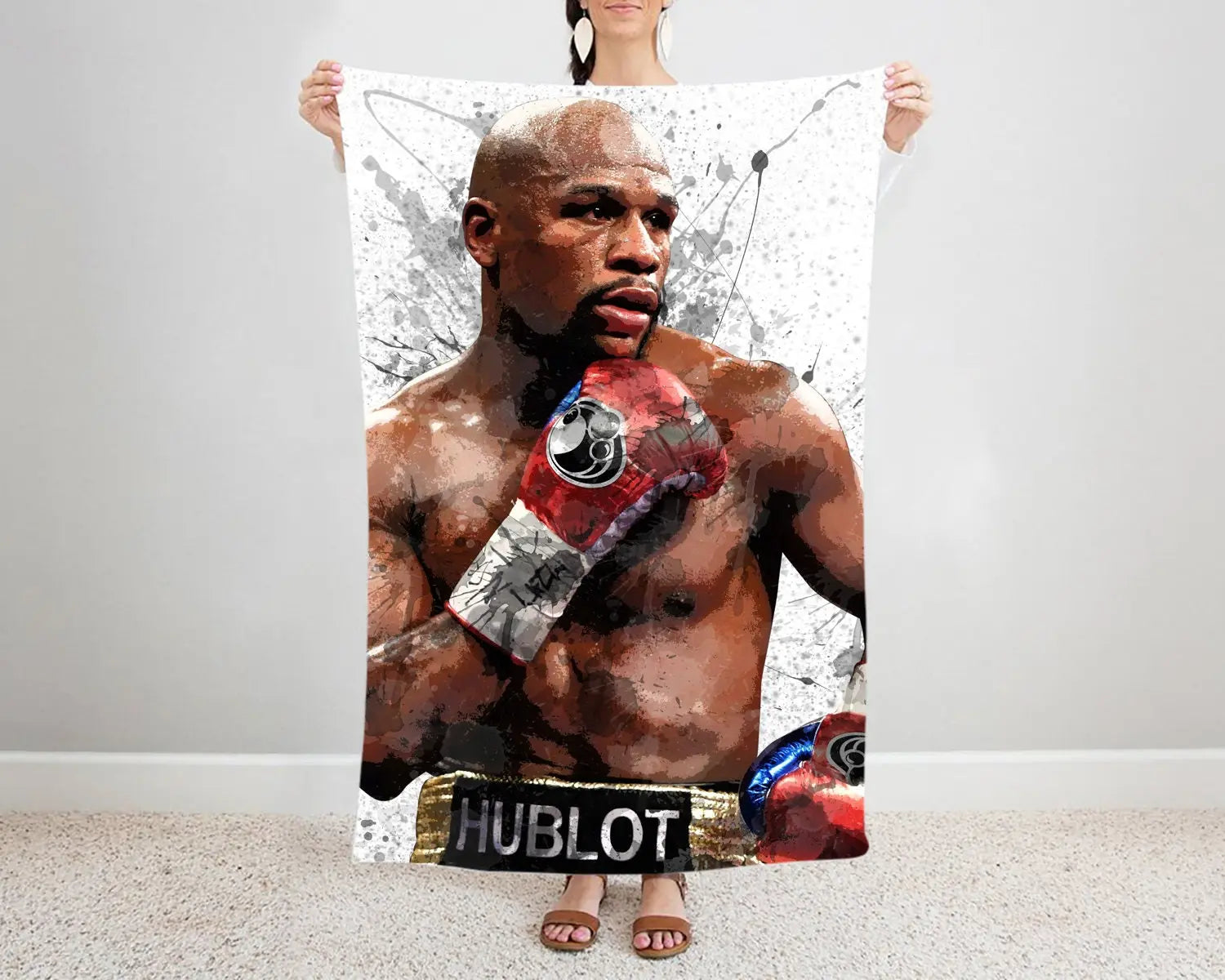 Floyd Mayweather Splash Effect Fleece Blanket 