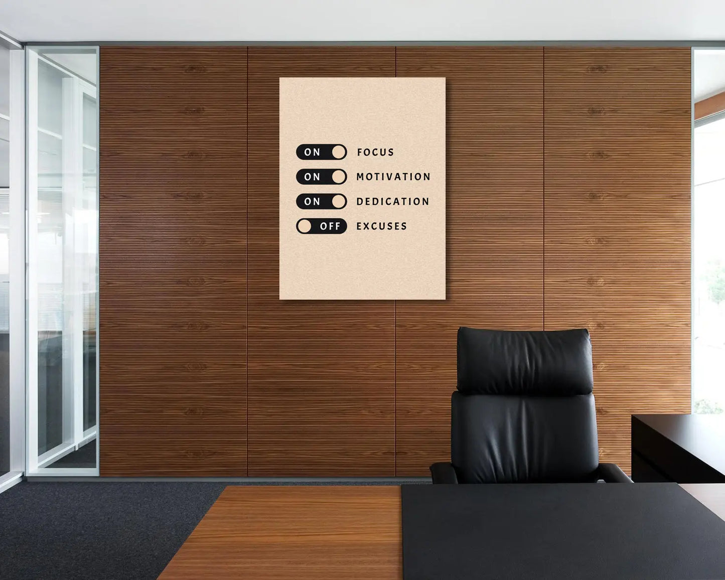 Focus Motivation Dedication Excuses Canvas Wall Art 