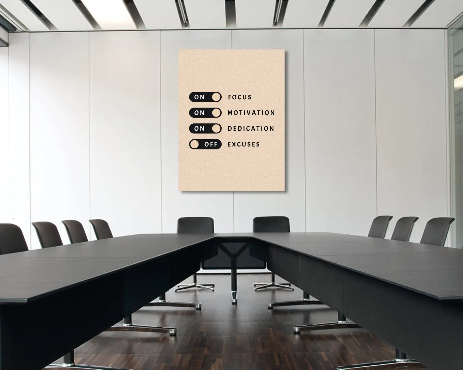 Focus Motivation Dedication Excuses Canvas Wall Art 