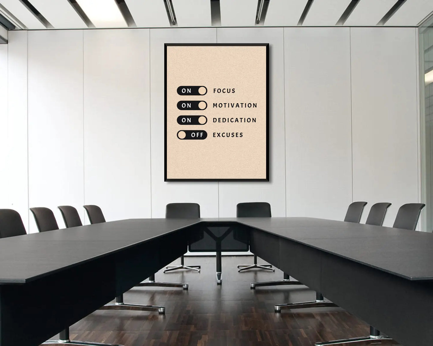 Focus Motivation Dedication Excuses Canvas Wall Art 
