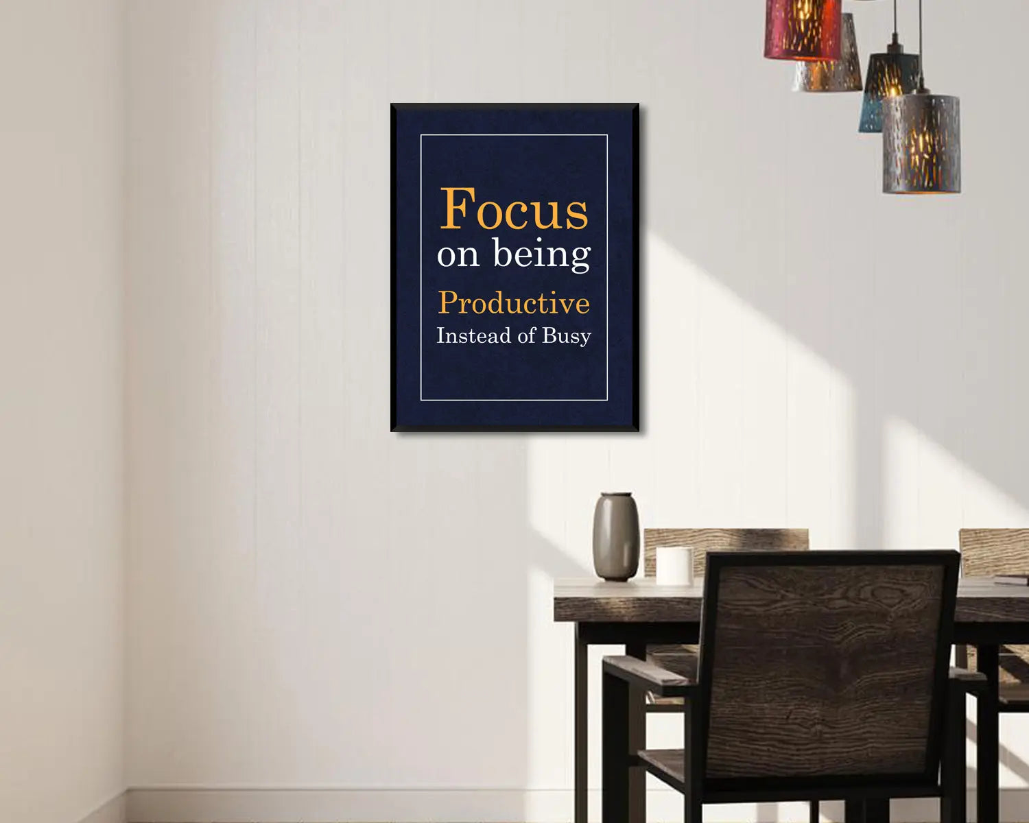 Focus on being productive instead of busy Canvas Wall Art 