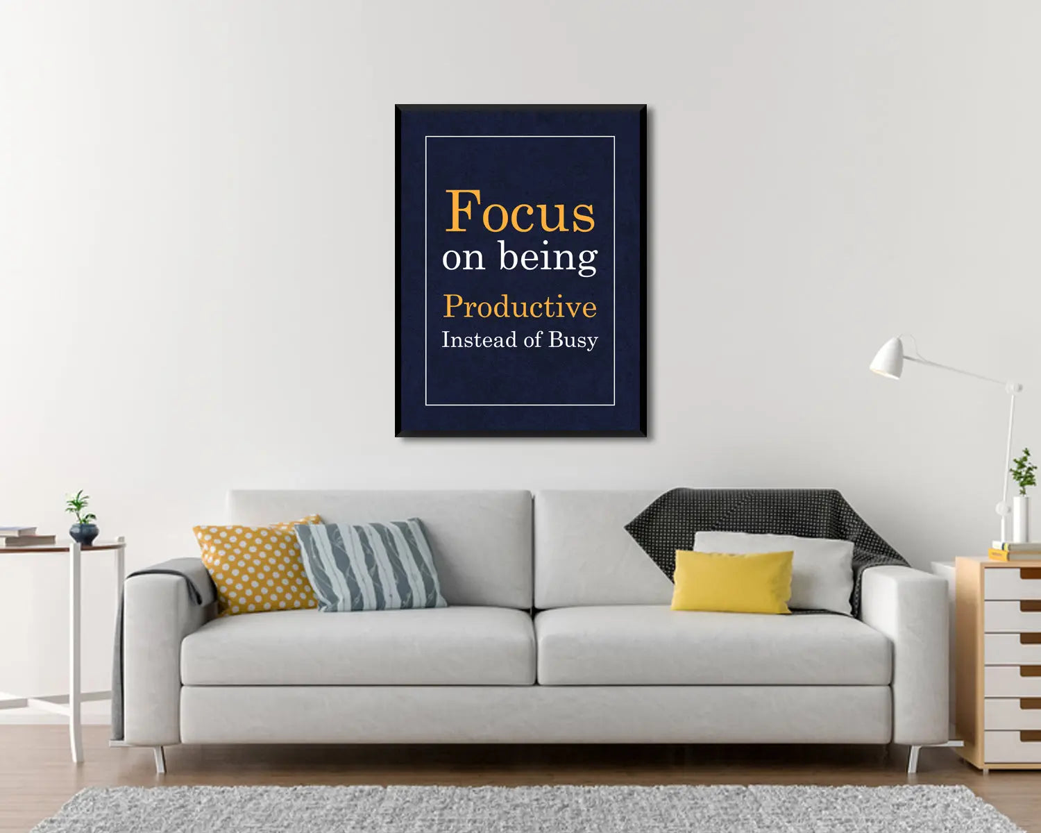 Focus on being productive instead of busy Canvas Wall Art 
