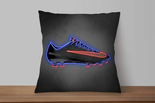 Football Shoes Neon Effect Pillow