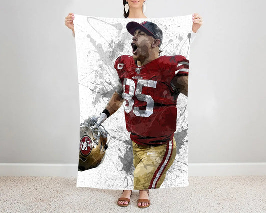 George Kittle Splash Effect Fleece Blanket