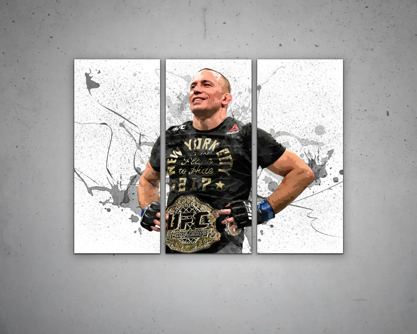 Georges St Pierre Splash Effect Canvas Art 