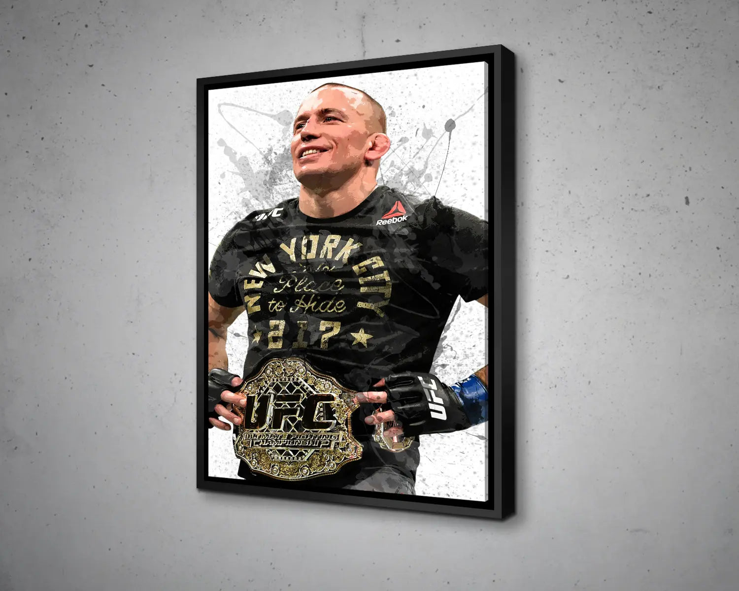 Georges St Pierre Splash Effect Canvas Art 