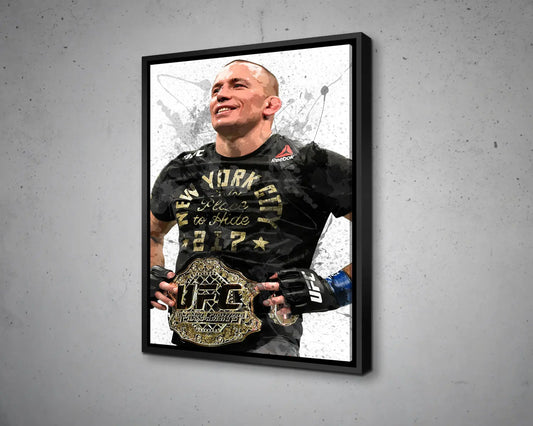 Georges St Pierre Splash Effect Canvas Art 