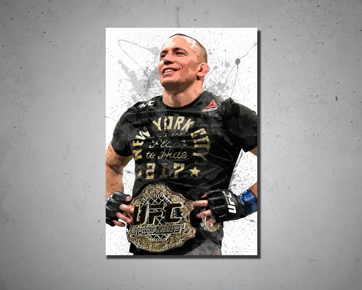 Georges St Pierre Splash Effect Canvas Art 