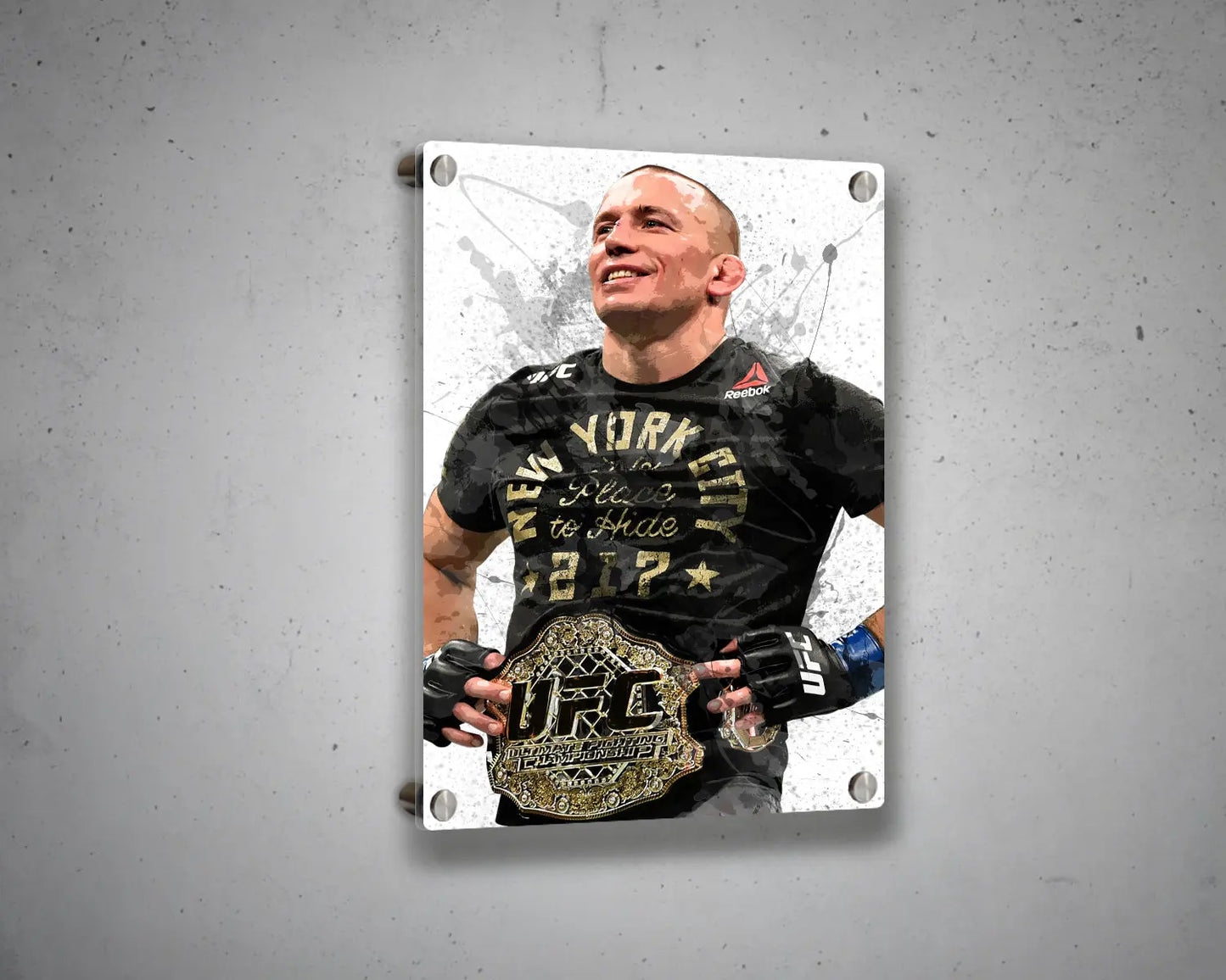 Georges St Pierre Splash Effect Canvas Art 