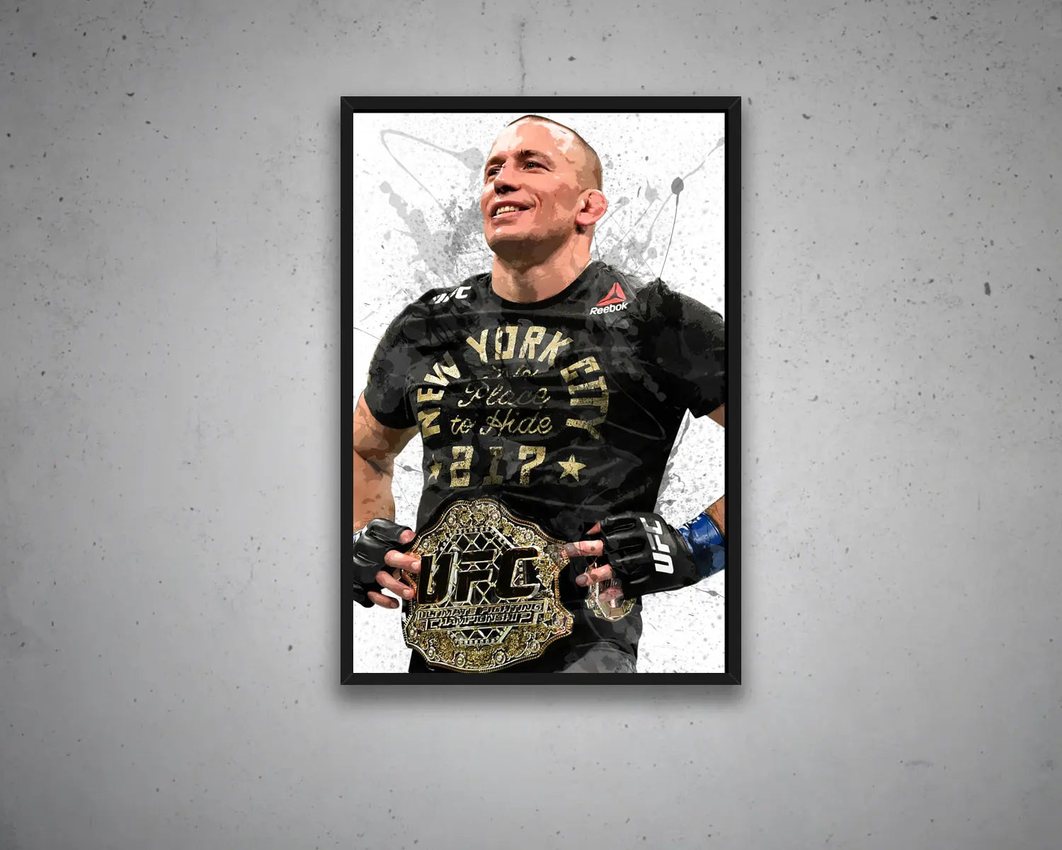 Georges St Pierre Splash Effect Canvas Art 