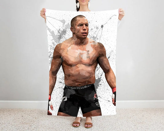 Georges St-Pierre Splash Effect Fleece Blanket Style 1