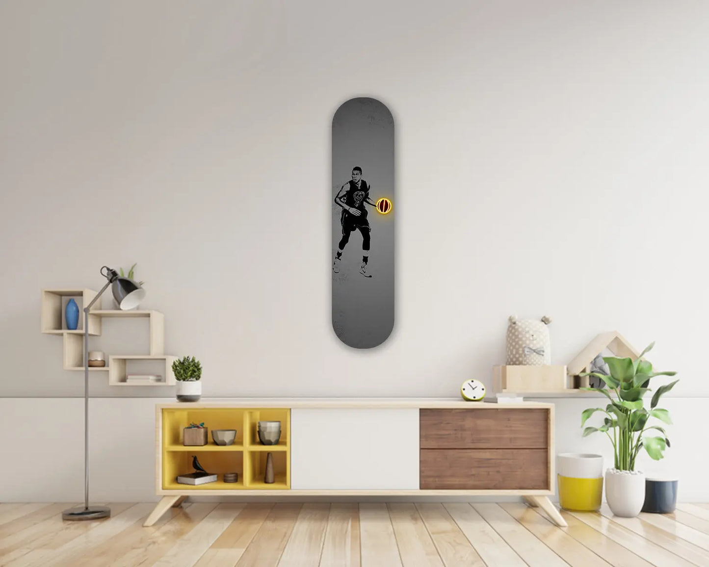 Giannis Antetokounmpo Acrylic Skateboard Wall Art 