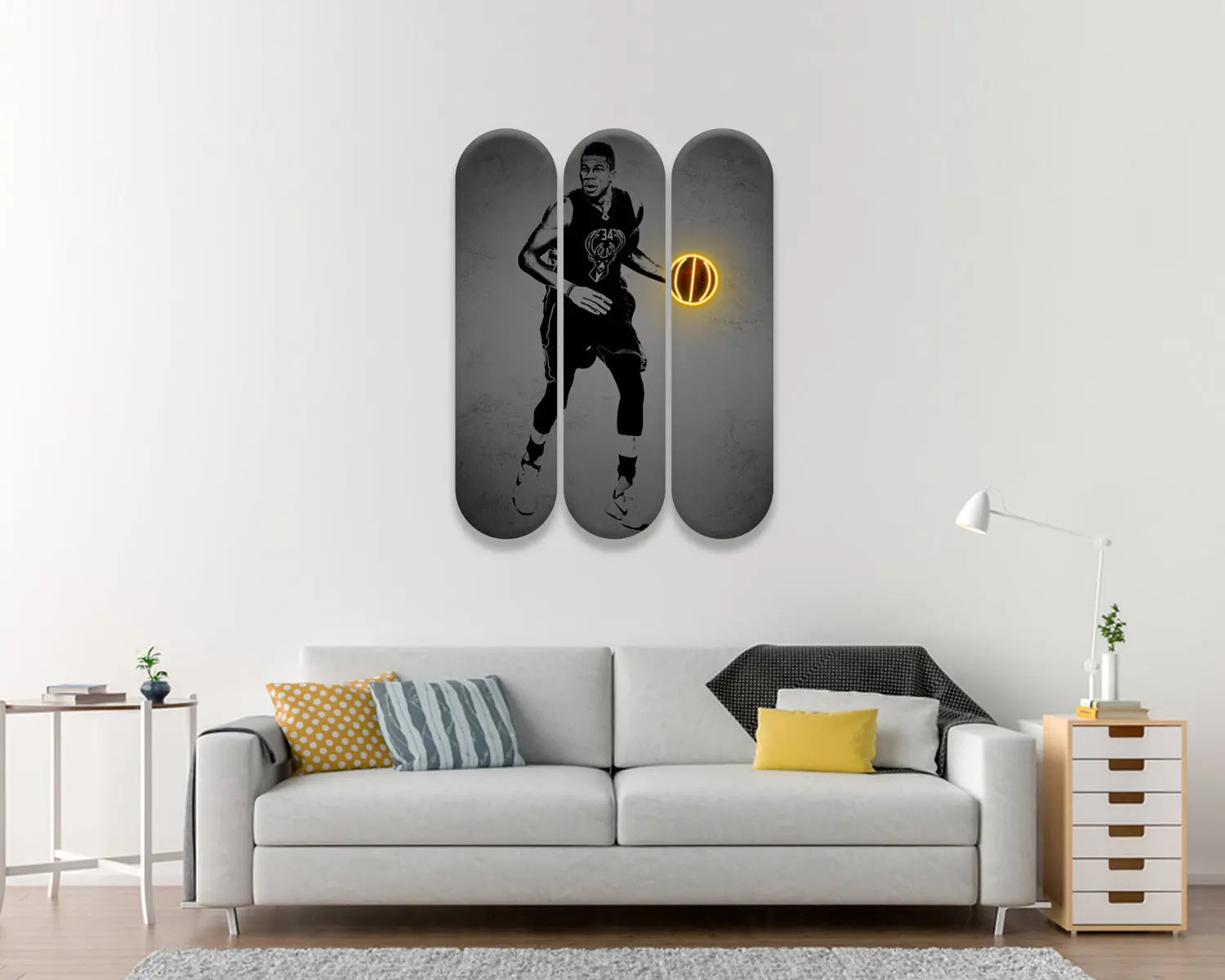 Giannis Antetokounmpo Acrylic Skateboard Wall Art 