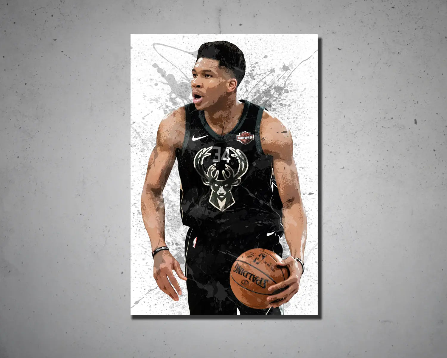 Giannis Antetokounmpo Multiple Piece Splash Effect Canvas Art 